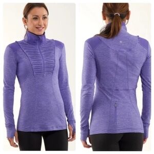 Lululemon Run: Your Heart Out Pullover purple mock neck 33354